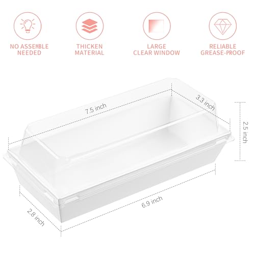 Ocmoiy Charcuterie Boxes with Clear Lids, 50 Pack White Bakery Boxes, Cookie Boxes, Small Treat Boxes for Pastry, Sandwich, Cupcakes, Strawberries, Dessert To Go Containers - Image 2
