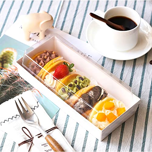 Ocmoiy Charcuterie Boxes with Clear Lids, 50 Pack White Bakery Boxes, Cookie Boxes, Small Treat Boxes for Pastry, Sandwich, Cupcakes, Strawberries, Dessert To Go Containers - Image 5