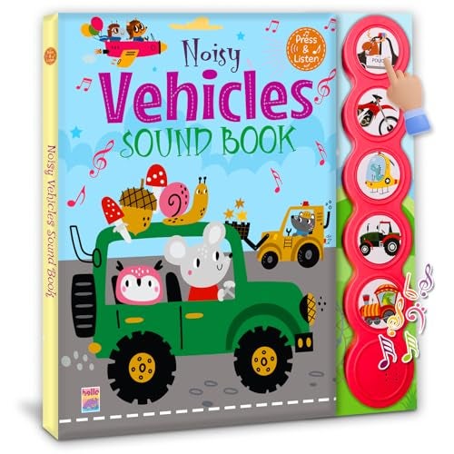 BRIJBASI Noisy Vehicles Sound Book – Music and Picture Book for Toddlers | Interactive Music Book for Kids Ages 2–5 - Image 1