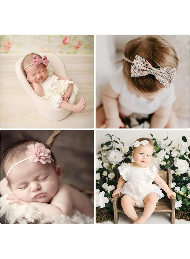 DRESHOW BQUBO Baby Girl Headbands with Bows Nylon Hairbands Handmade Hair Accessories for Newborn Infant Toddlers 10 Pack - Image 2