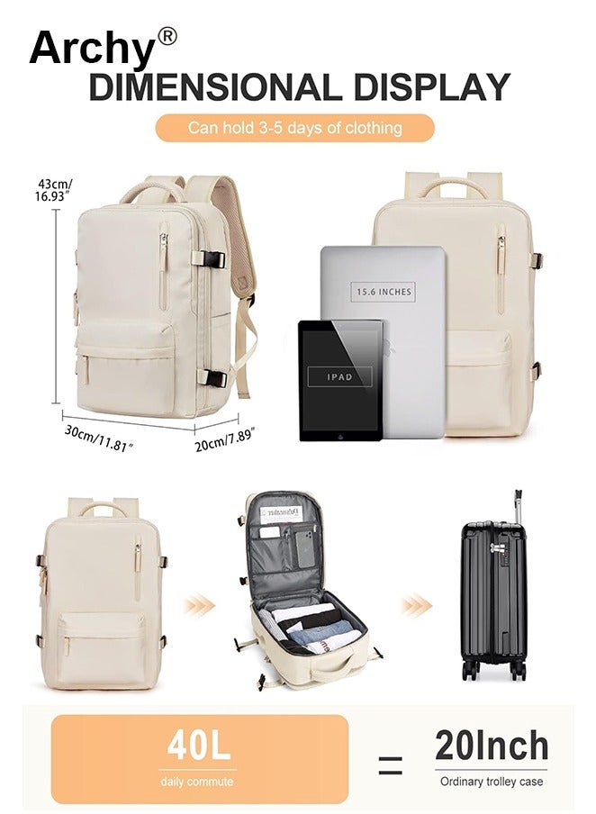 Archy Travel Backpack for Men Women Carry On Backpack with USB Charging Port Shoe Compartment 15.6 Inch Laptop Backpack Flight Approved College School Bag Casual Daypack for Weekender Business Hiking - Image 5