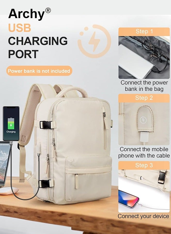 Archy Travel Backpack for Men Women Carry On Backpack with USB Charging Port Shoe Compartment 15.6 Inch Laptop Backpack Flight Approved College School Bag Casual Daypack for Weekender Business Hiking - Image 4