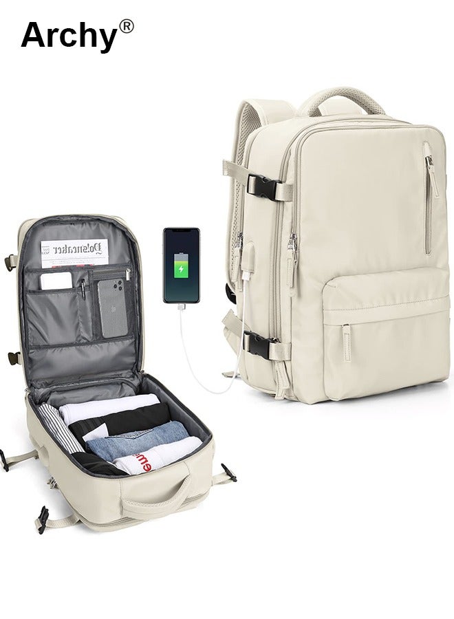 Archy Travel Backpack for Men Women Carry On Backpack with USB Charging Port Shoe Compartment 15.6 Inch Laptop Backpack Flight Approved College School Bag Casual Daypack for Weekender Business Hiking - Image 2