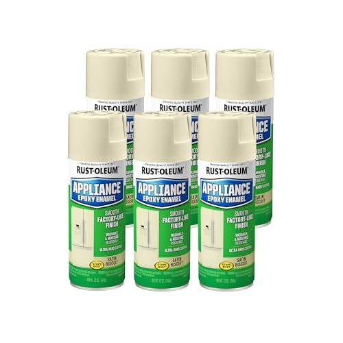 Rust-Oleum 210372-6PK Specialty Appliance Epoxy Spray Paint, 12 oz, Biscuit, 6 Pack - Image 1