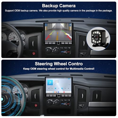 Fuosuc 4G LTE QLED Radio for Dodge RAM 2002-2005 Upgrade,8-Core CPU Touch Screen Stereo,Wireless CarPlay & Android Auto,Support OEM Camera & Steering Wheel Control,Free Camera - Image 5