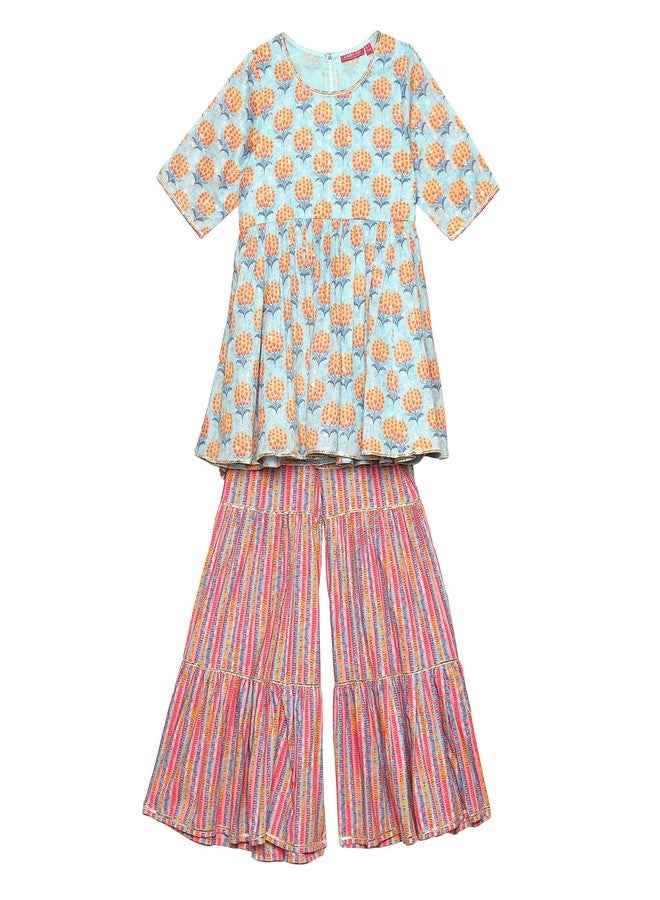 BIBA GIRL PRINTED RELAXED KID(KW5083_LBLUE_9) - Image 1