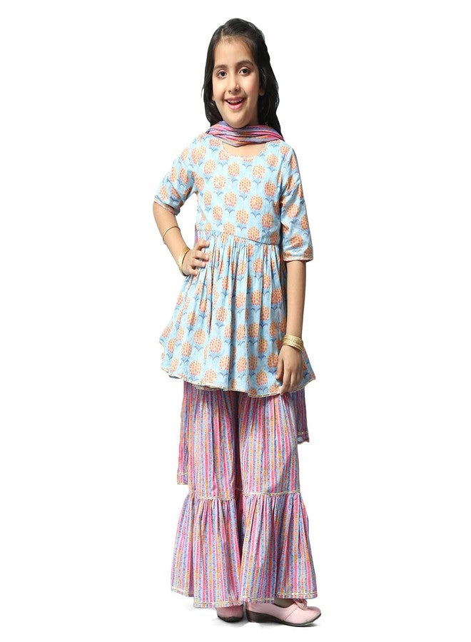 BIBA GIRL PRINTED RELAXED KID(KW5083_LBLUE_9) - Image 2