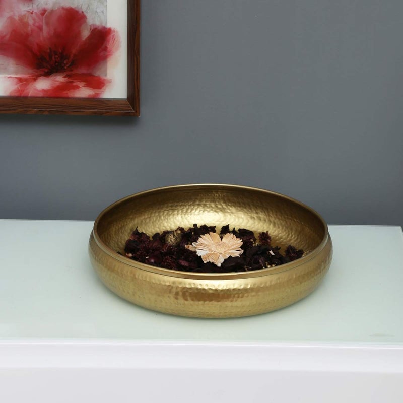 Home Centre Home Centre Metal Solid Bowl 1 Potpourri Bowl 1 Piece Gold  - Image 1