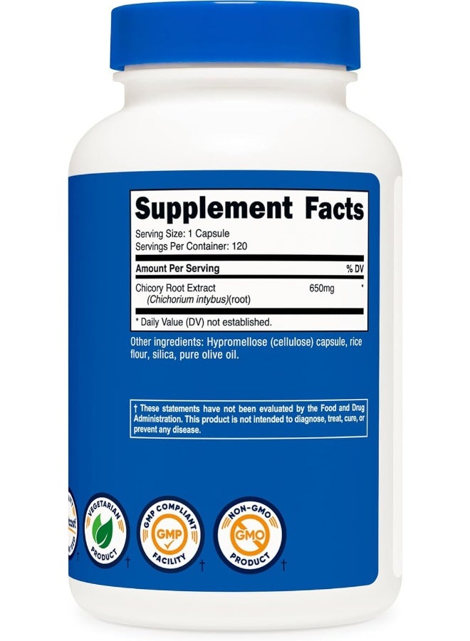 Nutricost جذر الهندباء 650 ملغ لكل كبسولة - 120 كبسولة نباتية، خالية من الكائنات المعدلة وراثيًا، خالية من الغلوتين - Image 5