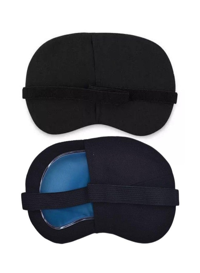 SuperGeneriX Eye Mask For Sleeping Men Women With Cooling Gel For Night Deep Sleep, Dark Circles, Puffy Eye's, Dry Eyes, Wrinkle free eyes (Black) - Image 1