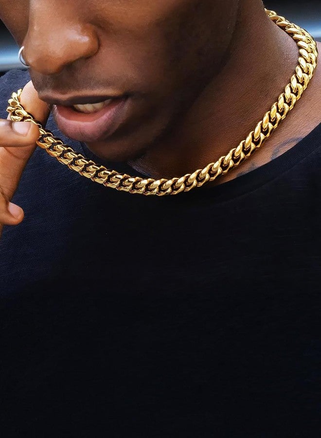 ChainsHouse Rapper Gold Chain Necklace 20 inches 10mm Men's Stainless Steel Cuban Chain - Image 5