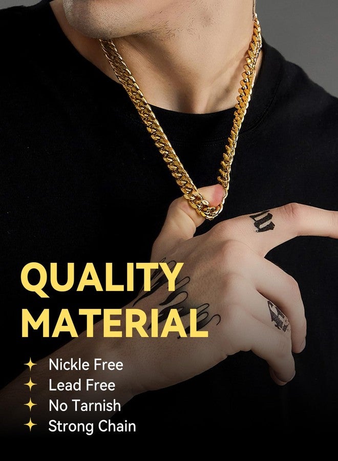 ChainsHouse Rapper Gold Chain Necklace 20 inches 10mm Men's Stainless Steel Cuban Chain - Image 2