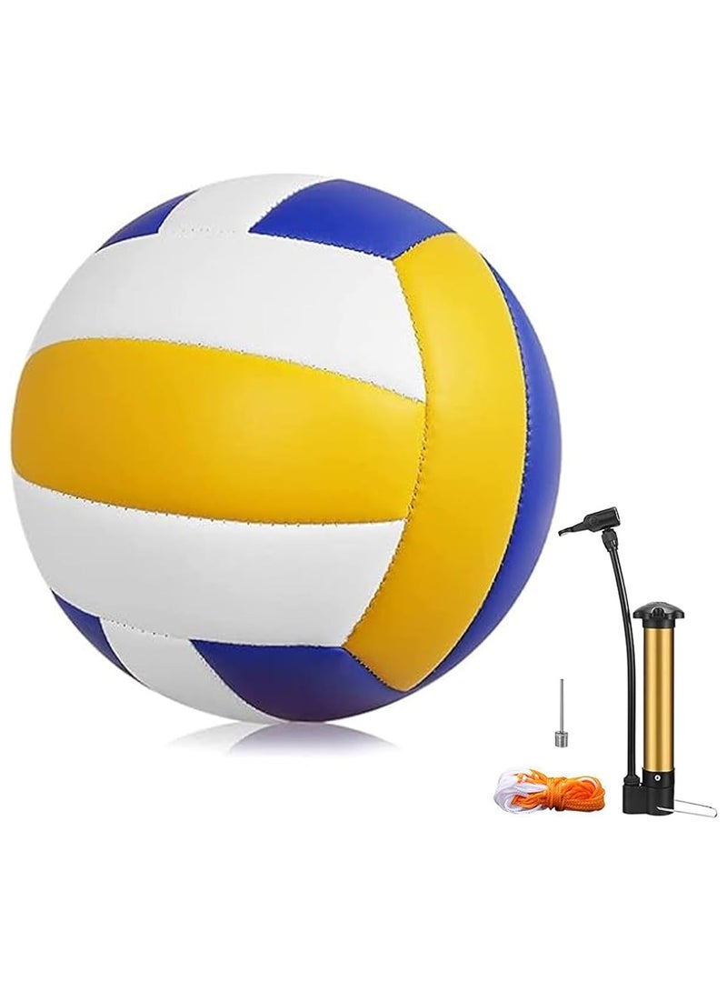 Inflatable Soft Volleyball,Volleyball PU Leather Soft Outdoor Soft Adult Volleyball Explosion-proof Machine Sewing Standard No.5 for Indoor,Competition,Training,Beach Volleyball,Premium Volleyball - Image 1