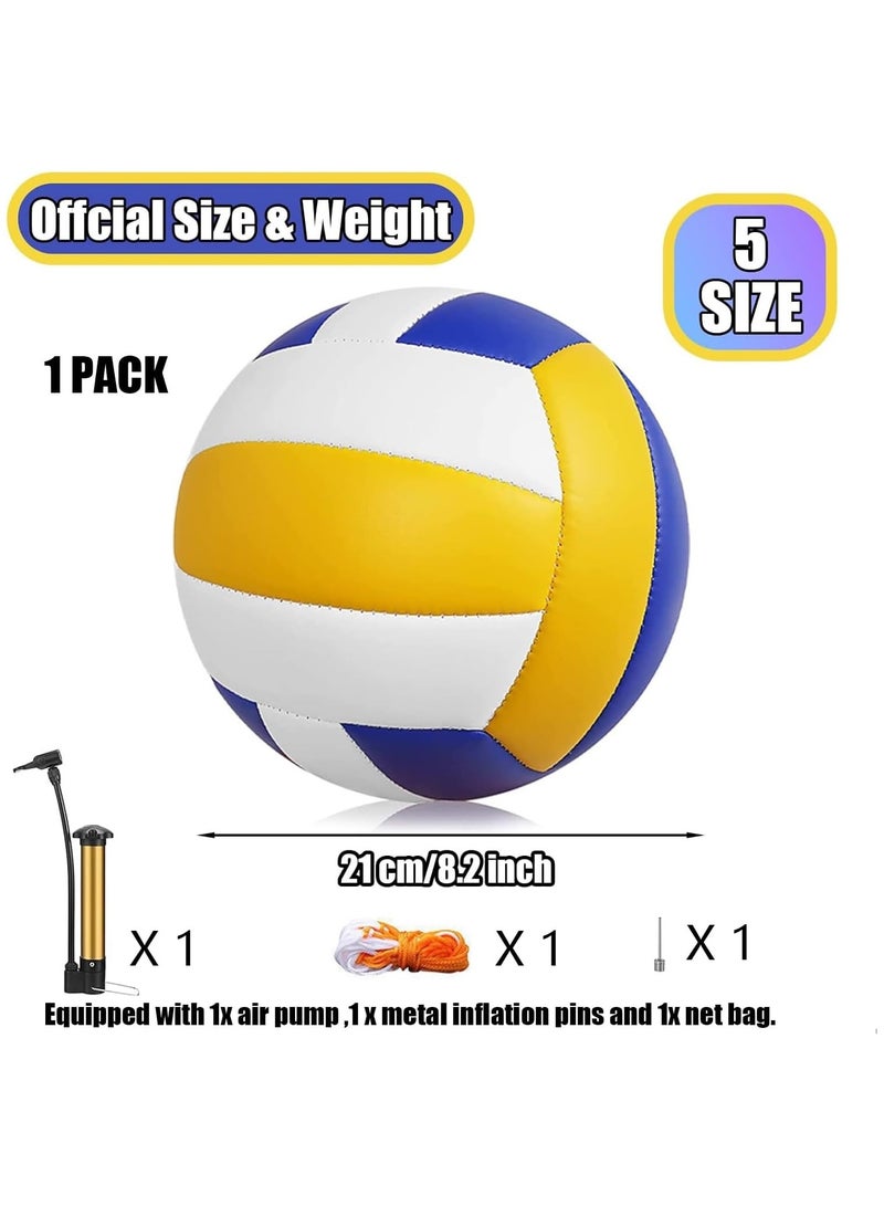 Inflatable Soft Volleyball,Volleyball PU Leather Soft Outdoor Soft Adult Volleyball Explosion-proof Machine Sewing Standard No.5 for Indoor,Competition,Training,Beach Volleyball,Premium Volleyball - Image 2