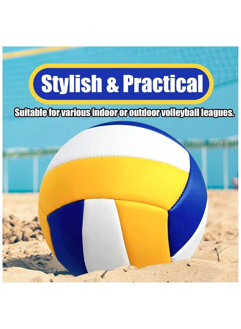 Inflatable Soft Volleyball,Volleyball PU Leather Soft Outdoor Soft Adult Volleyball Explosion-proof Machine Sewing Standard No.5 for Indoor,Competition,Training,Beach Volleyball,Premium Volleyball - Image 3