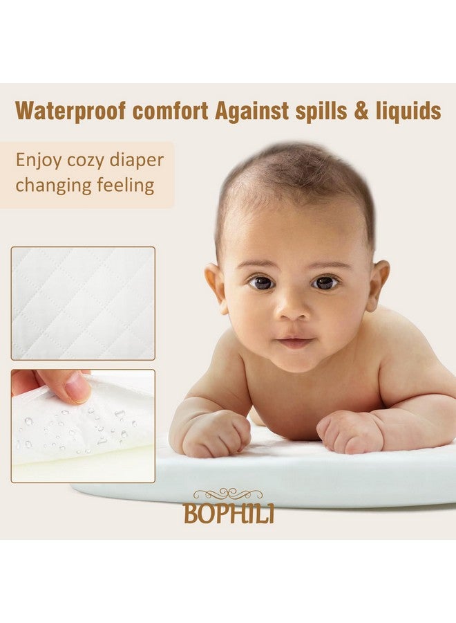 BOPHILI Baby Changing Basket w/Foldable Baby Changing Pad and Waterpoof Cover, Premium Handmade Cotton Rope Reinforced Moses Baskets Changing Table Topper, Built-in Security Strap (Warm Brown) - Image 5