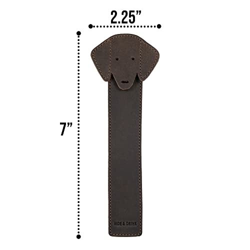 Hide & Drink, Dog Bookmark Handmade from Full Grain Leather (Bourbon Brown) - Image 2