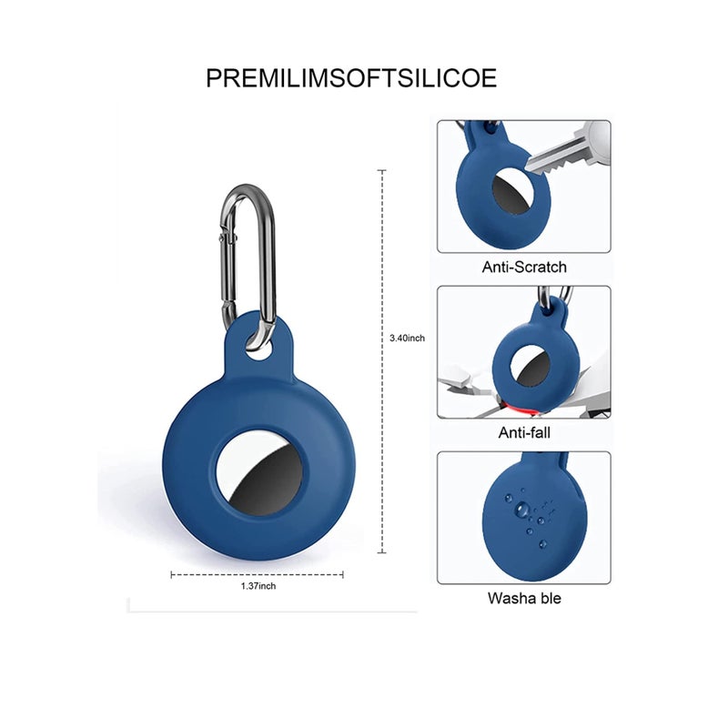 SOLARAE Case Fit for AirTags, Anti-Scratch Protective Skin Cover with Keychain, Safety Fit for Air Tags Tracking Locator Anti-Lost Tracker Finder Protector (4Pcs) - Image 2