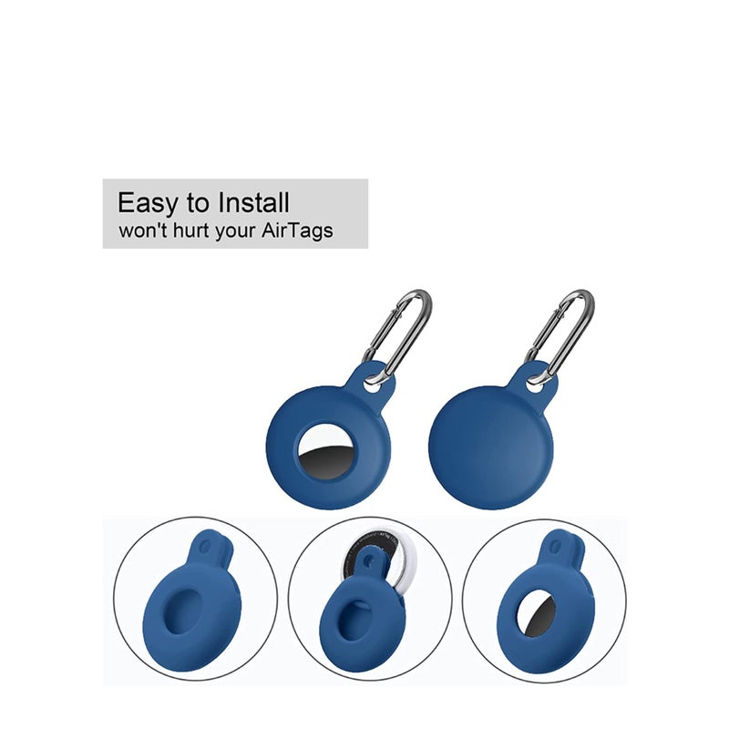 SOLARAE Case Fit for AirTags, Anti-Scratch Protective Skin Cover with Keychain, Safety Fit for Air Tags Tracking Locator Anti-Lost Tracker Finder Protector (4Pcs) - Image 3