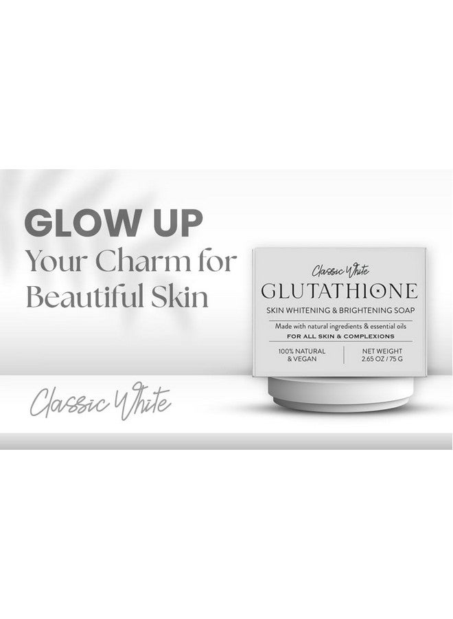 classicwhite صابون تبييض وتفتيح البشرة الجلوتاثيون الأبيض الكلاسيكي | مصنوع من مكونات طبيعية وزيوت أساسية | لجميع أنواع البشرة ودرجات اللون | طبيعي ونباتي | 75 جرام - عبوة من 4 - Image 5