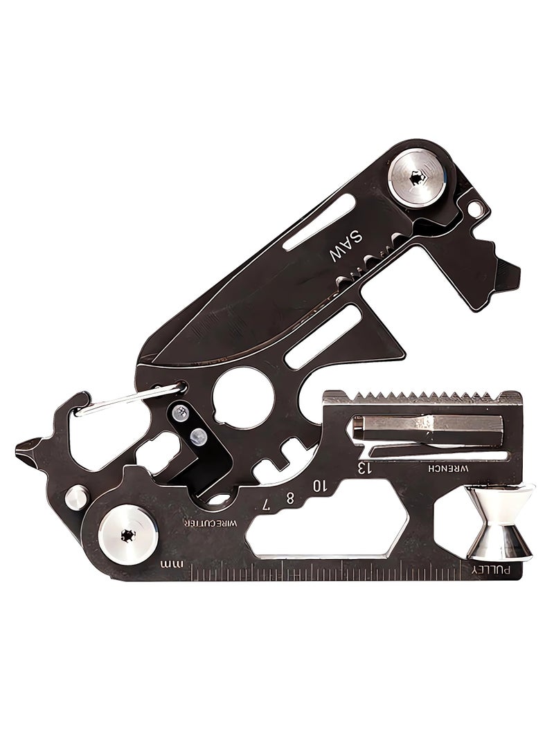 Barakah 28 in 1 EDC Multi-function Tool, Keychain portable Metal Pocket Tool for men, Wrench for Screwdriver, with Wrench, Ruler, Bottle Opene,Urgent Car Window Breaker - Image 1