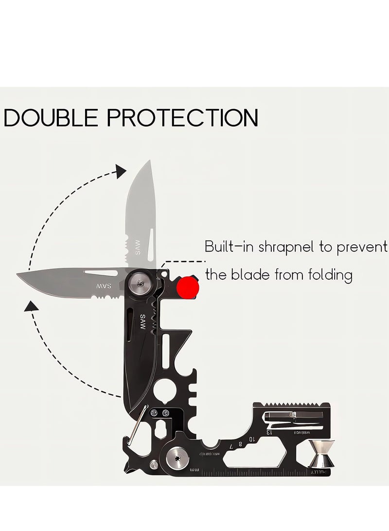 Barakah 28 in 1 EDC Multi-function Tool, Keychain portable Metal Pocket Tool for men, Wrench for Screwdriver, with Wrench, Ruler, Bottle Opene,Urgent Car Window Breaker - Image 4