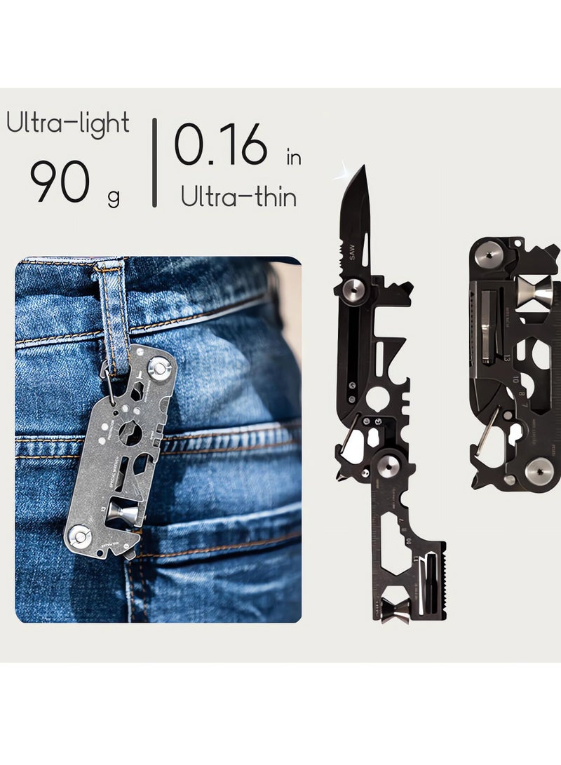 Barakah 28 in 1 EDC Multi-function Tool, Keychain portable Metal Pocket Tool for men, Wrench for Screwdriver, with Wrench, Ruler, Bottle Opene,Urgent Car Window Breaker - Image 5