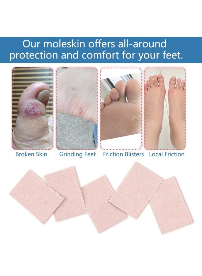 Klyranix 50 Sheets Moleskin Padding, Mole Skin for Feet Adhesive Pads, Moleskin for Blisters Prevention, Mole Skin Tape for Boots Hiking Reduce Friction Pain - Image 4