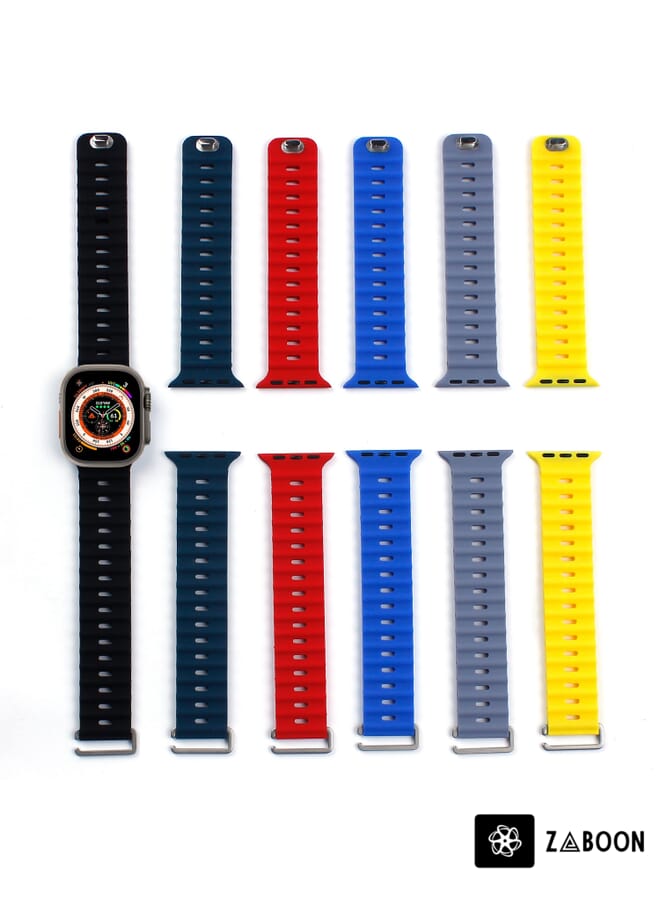 Zaboon Ocean Buckle Silicone  Watch Band For Apple Watch Series 8&7 41mm / SE 2&6&SE&5&4 40mm / 3&2&1 38mm(Orange) - Image 5
