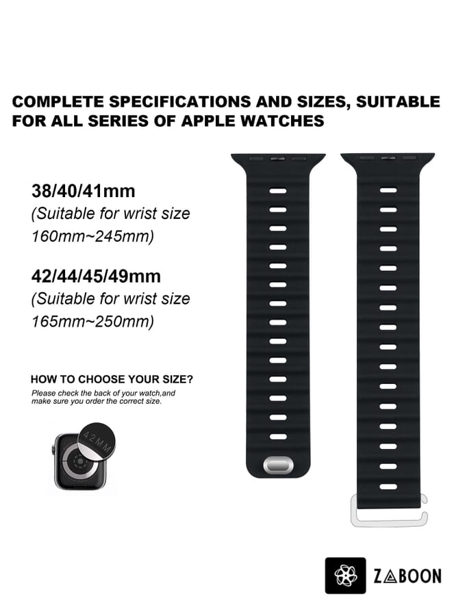 Zaboon Ocean Buckle Silicone  Watch Band For Apple Watch Series 8&7 41mm / SE 2&6&SE&5&4 40mm / 3&2&1 38mm(Orange) - Image 4