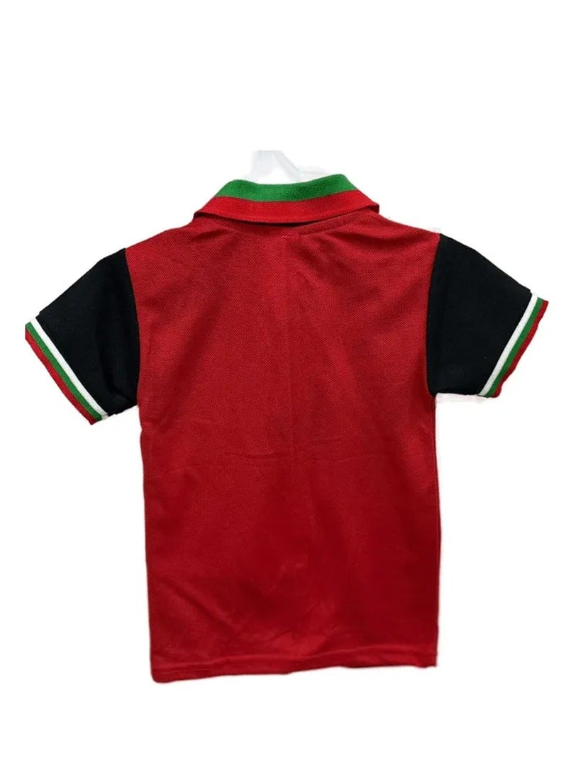 Brain Giggles Brain Giggles T-shirt for Kids National UAE Flag Design Unisex Polo Shirt (9-11 years) - Image 2