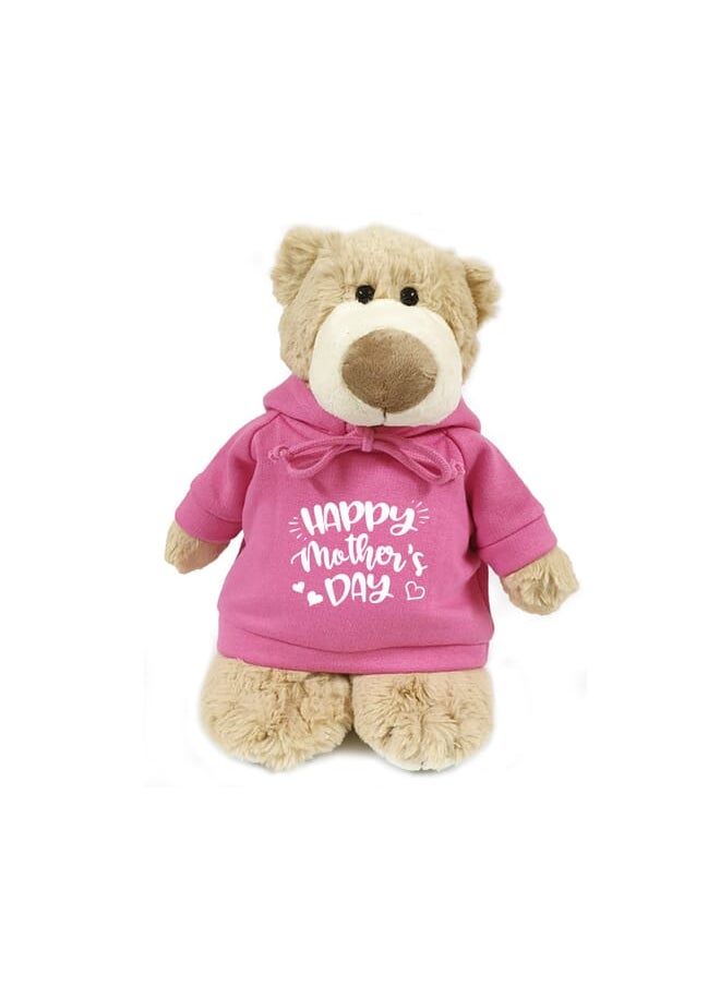 Caravaan Super Soft Cuddly Mascot Bear With Trendy Pink Ha  - Image 3
