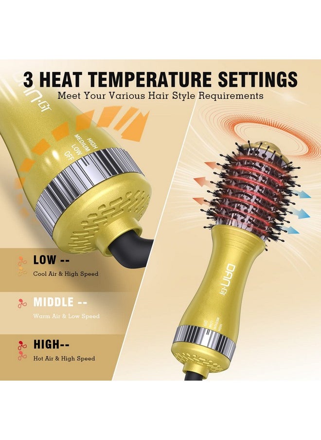 DAN Technology - Travel Size Blow Dryer Brush & Mini Curling Wand Set 125V Hot Air Brush With 3 Temperature Settings Travel 1 Inch Curling Iron Set For Drying Styling Curling And Volumizing - Image 1