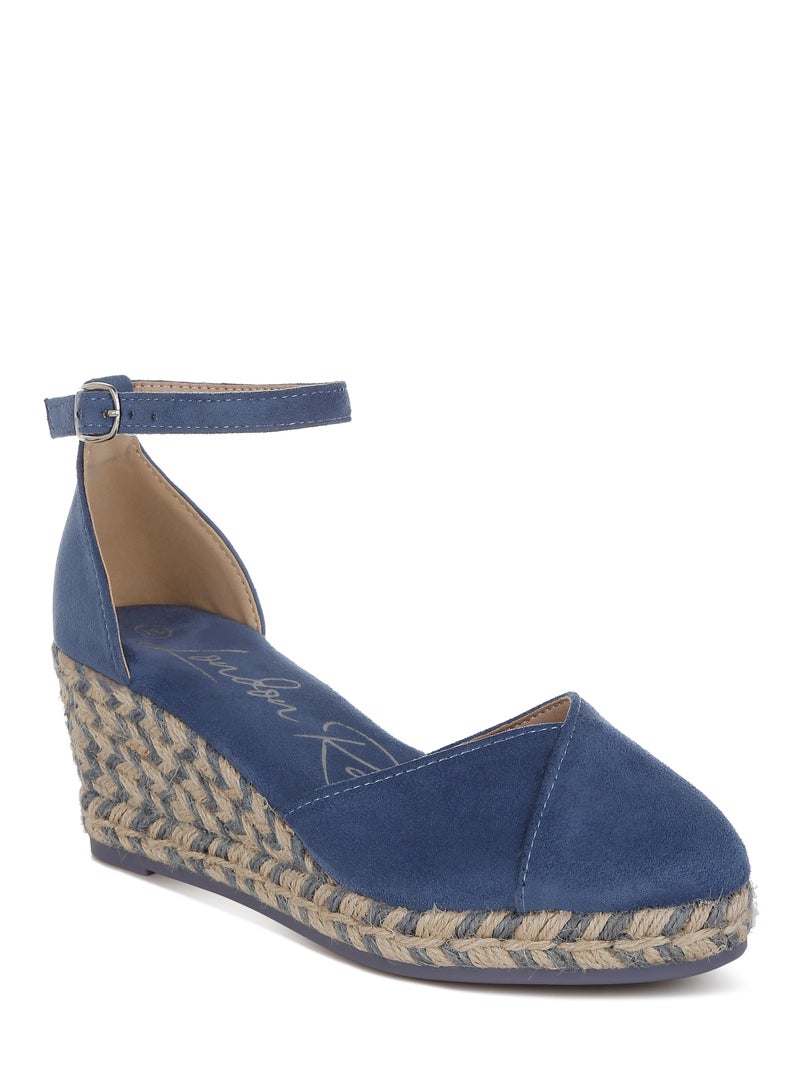 London Rag Wedge Heel Espadrilles Sandals in Navy - Image 2