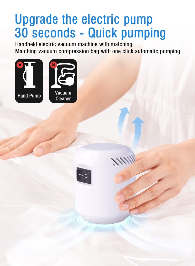 HomarKet 30 Pack Premium Vacuum Storage Bags with Electric Pump,Include 20-Piece (5 Jumbo, 5 Large, 5 Medium,5 Small) with 10- Piece Portable Hand-Rolled Vacuum Compression Bags (5-Piece 50x35cm and 5- Piece 70x50cm ) Reusable Space Saver Bags for Clothes, Mattress, Blanket, Duvets, Pillows, Comforters, Quilt, Travel  - Image 4