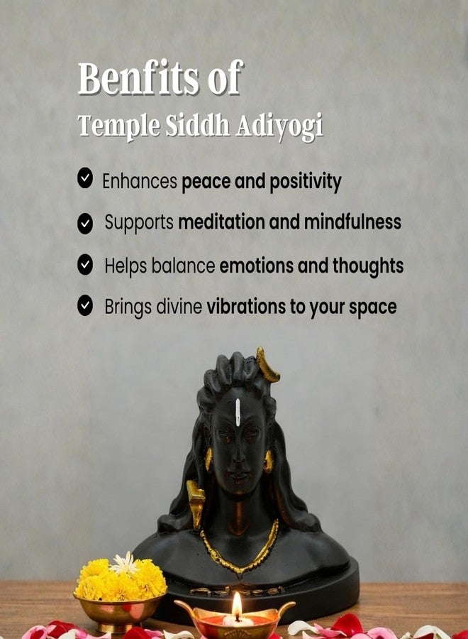 VAMA Siddh Adiyogi Statue for Car Dashboard - 5 Inch, Resin Lord Shiva Idol for Car Dashboard | Shiv Murti | Mahadev Murti | Lord Shiva Idols for Home, Mandir and Office Desk - Image 4