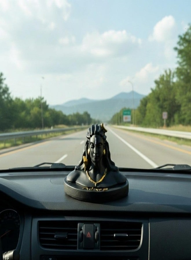 VAMA Siddh Adiyogi Statue for Car Dashboard - 5 Inch, Resin Lord Shiva Idol for Car Dashboard | Shiv Murti | Mahadev Murti | Lord Shiva Idols for Home, Mandir and Office Desk - Image 5