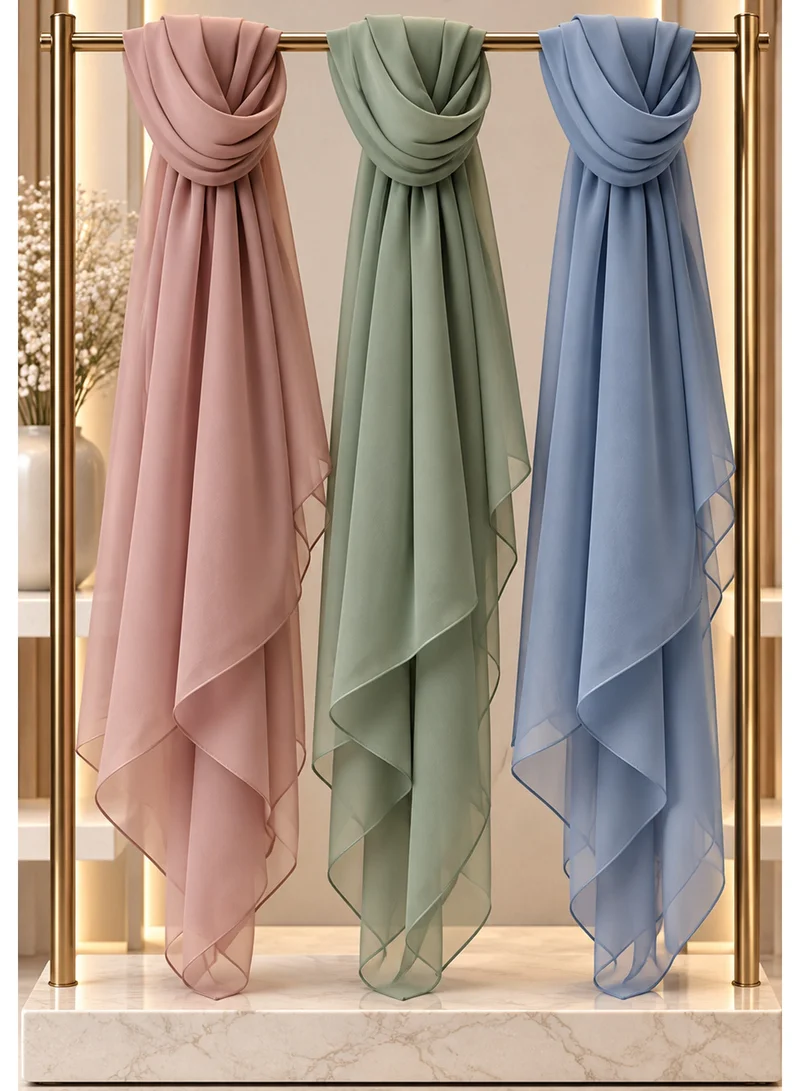 MSquare Fashion  Wool Chiffon Shayla | Luxury Non-Slip Hijab Scarf – UAE Headscarf Set of 3 Colors for Women | Best Price UAE
