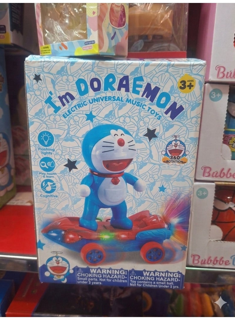 Doraemon Electric Universal Music Skateboard Toy for Kids | 360° Rotation, Flashing LED Lights - Image 1