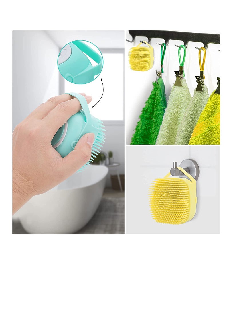 Excefore 2Pcs Pet Dog Bath Brush Comb Silicone Rubber Grooming Puppy Massage Hair Fur Cleaning Soft Shampoo Dispenser - Image 5