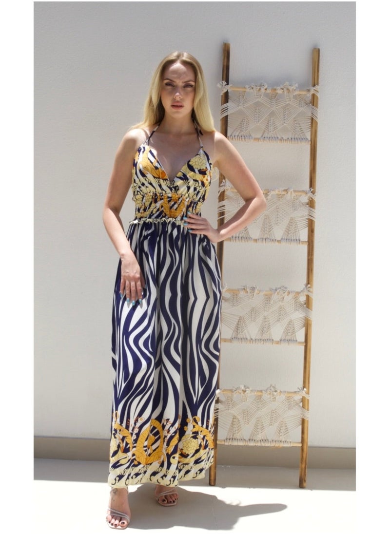 Alorabella - Saskia Halter Dress - Navy - Image 1