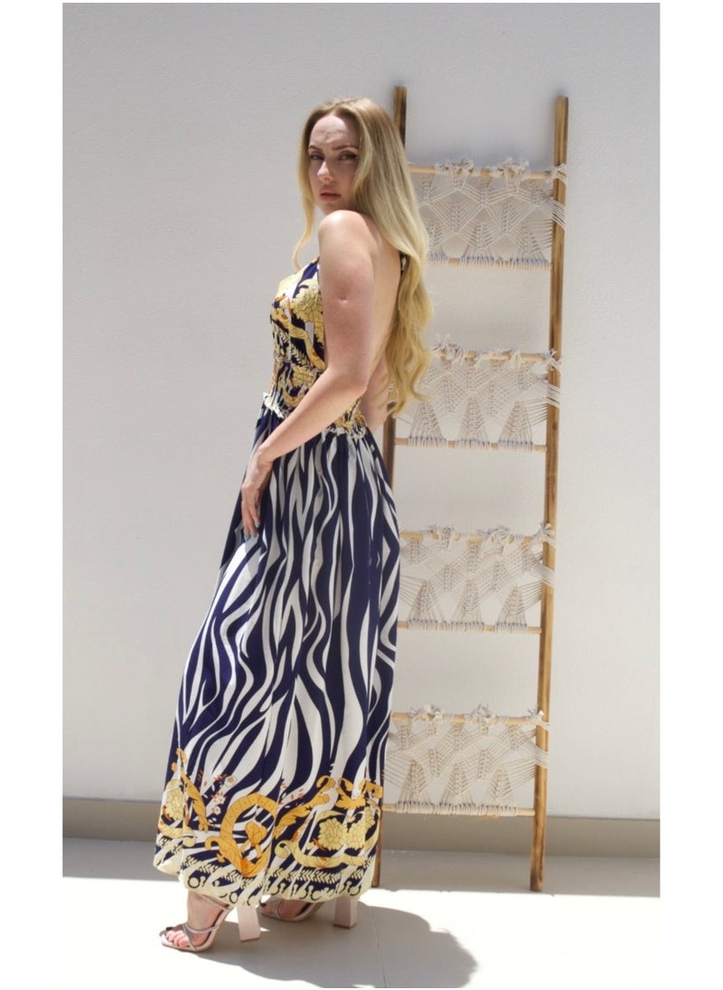 Alorabella - Saskia Halter Dress - Navy - Image 1