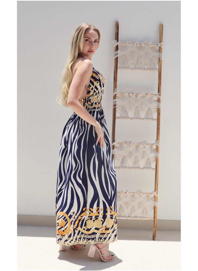 Alorabella - Saskia Halter Dress - Navy - Image 1