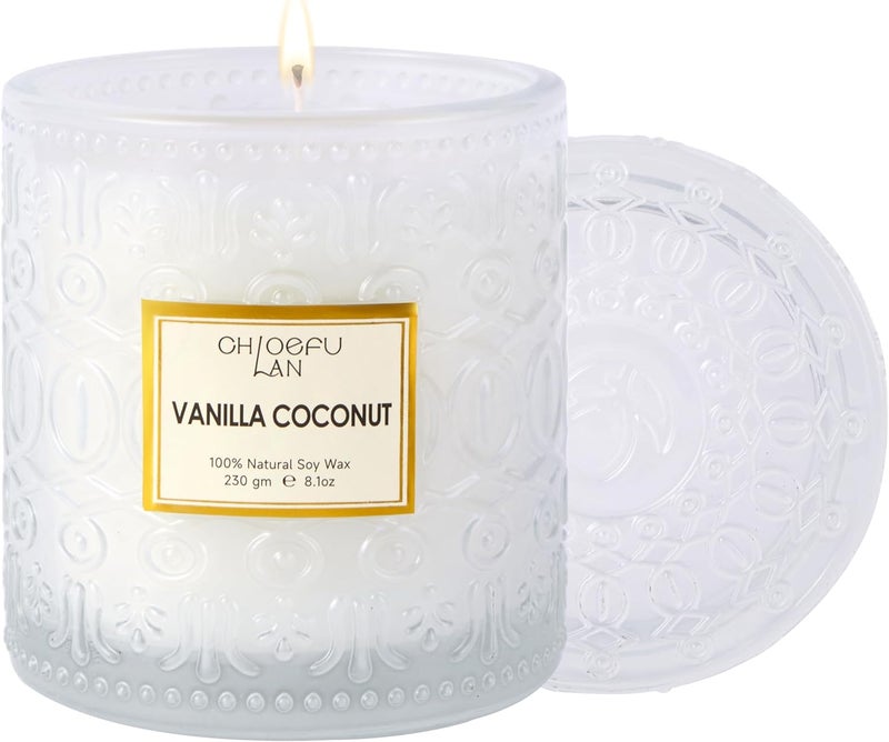 Chloefu LAN Mother Gifts, Vanilla Coconut Soy Candle Large Jar Scented Candle, Home Décor, Gifting Idea, Burn Time of 55 Hours - Image 1