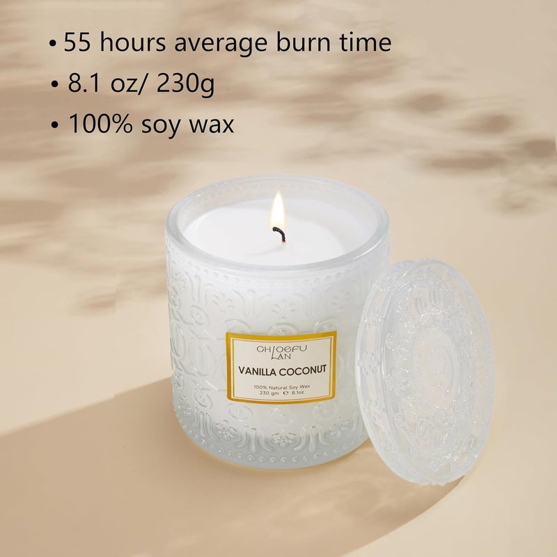 Chloefu LAN Mother Gifts, Vanilla Coconut Soy Candle Large Jar Scented Candle, Home Décor, Gifting Idea, Burn Time of 55 Hours - Image 2