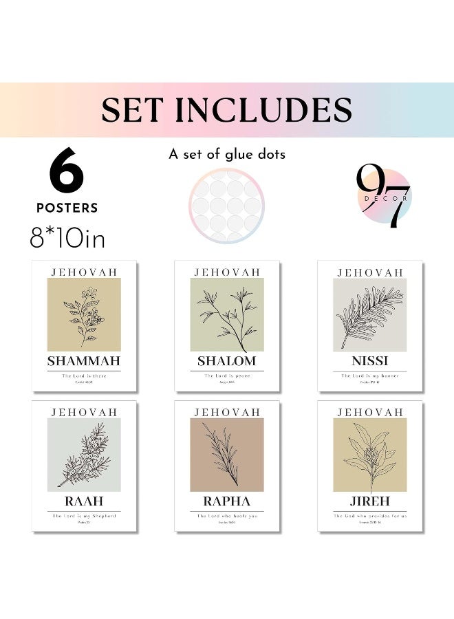 97 Decor Hebrew Names of God Poster - Minimalist Christian Wall Art Decor, Scripture Art Prints, Bible Verse Posters - Image 2