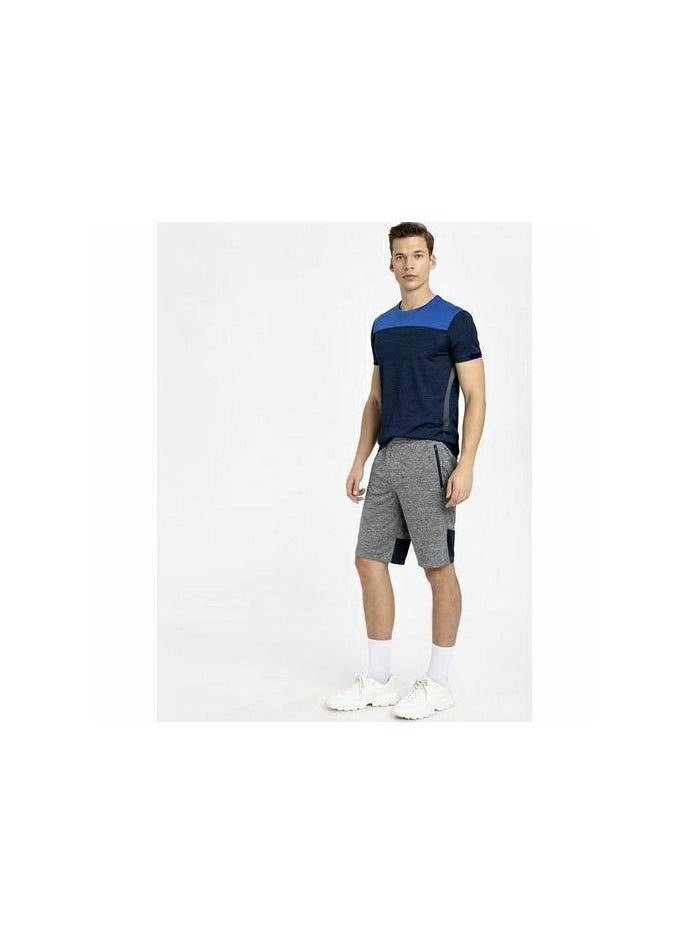 IZOR طقم بيجامة مطبوعة ثنائية اللون بدون أكمام - Navy$charchol 
