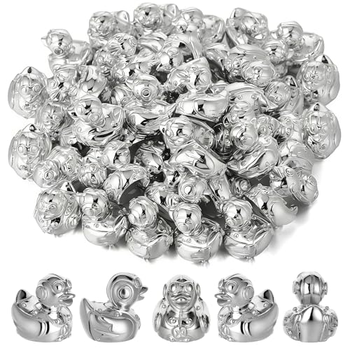 GGSTDDUP 50 Pcs Robot Ducks Toy Figures Mini Robot Resin Ducks Bulk Tiny Robots Figurine Dress up Duck Toy for Party Favors - Image 1