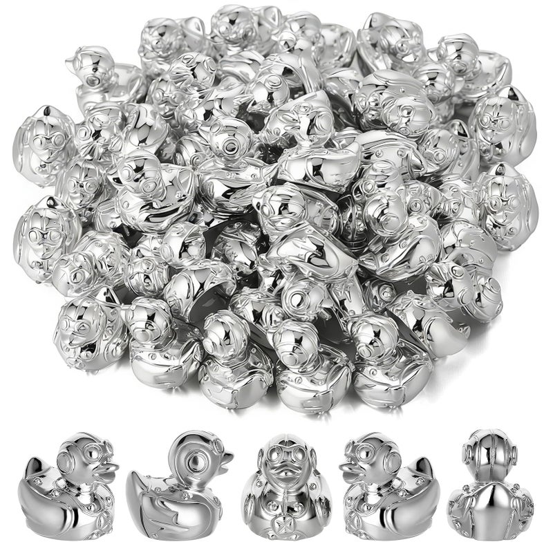 GGSTDDUP 50 Pcs Robot Ducks Toy Figures Mini Robot Resin Ducks Bulk Tiny Robots Figurine Dress up Duck Toy for Party Favors - Image 3