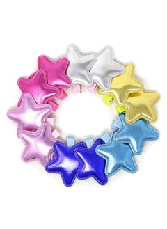 HONBAY Onbay 12Pcs Shiny Pu Leather Star Hair Clips Adorable Hairpins Hair Accessories  - Image 2